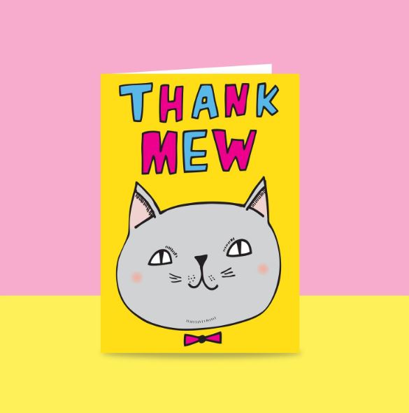 Thank Mew Greeting Card – Blue Dog Posters