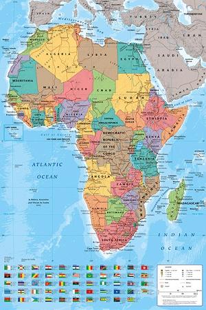 Africa Map – Blue Dog Posters