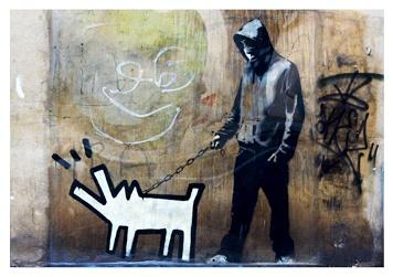 Banksy Haring Dog – Blue Dog Posters