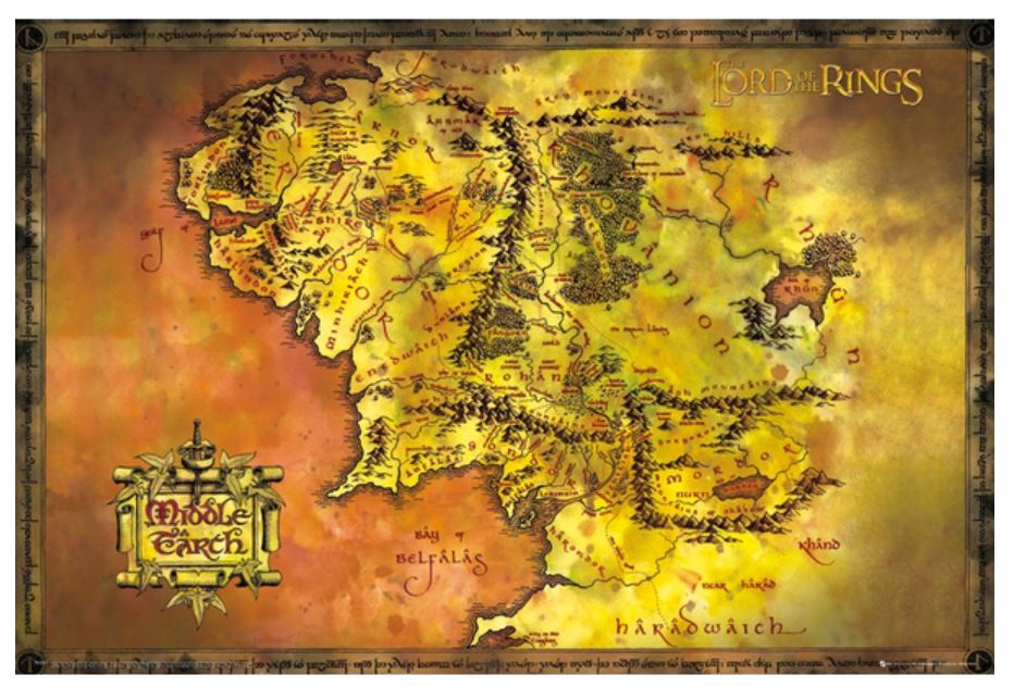 The Lord of the Rings Classic Map – Blue Dog Posters